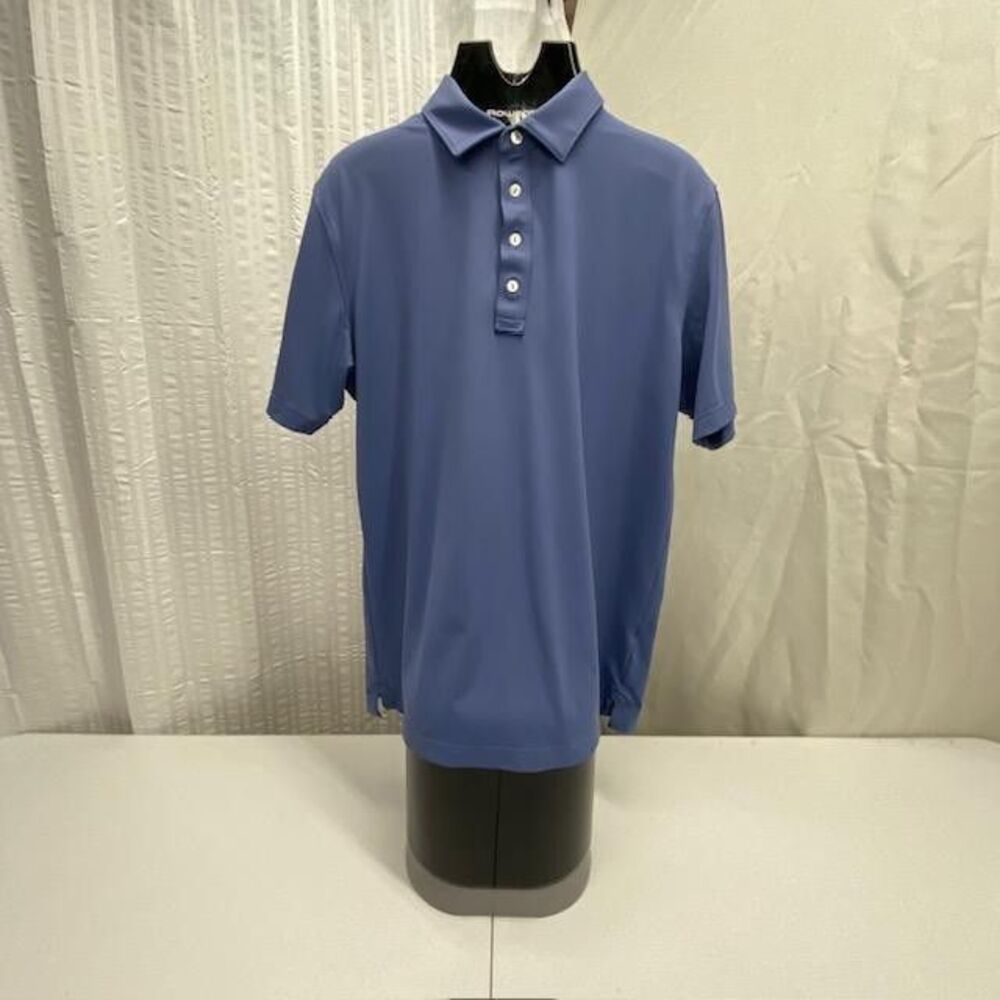 Peter Millar Crown Crafted Polo Mens L Blue Performance Golf Stretch Shirt(350-3